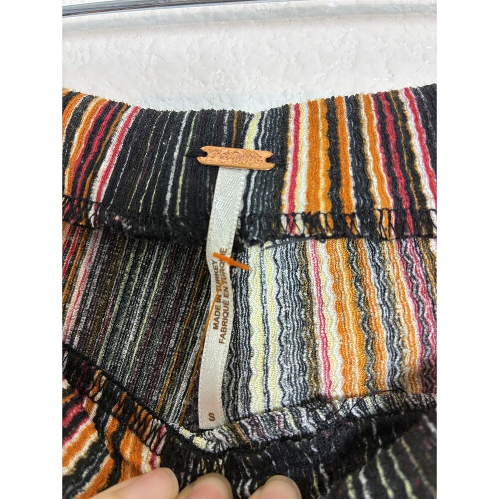 Free People Kitty Flare Pants Womens S Multicolor Stripe Elastic Waist Pull On - Picture 13 of 14
